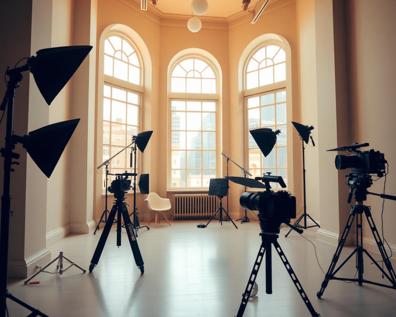 Estudio profesional de producción de live commerce en un loft de Nueva York